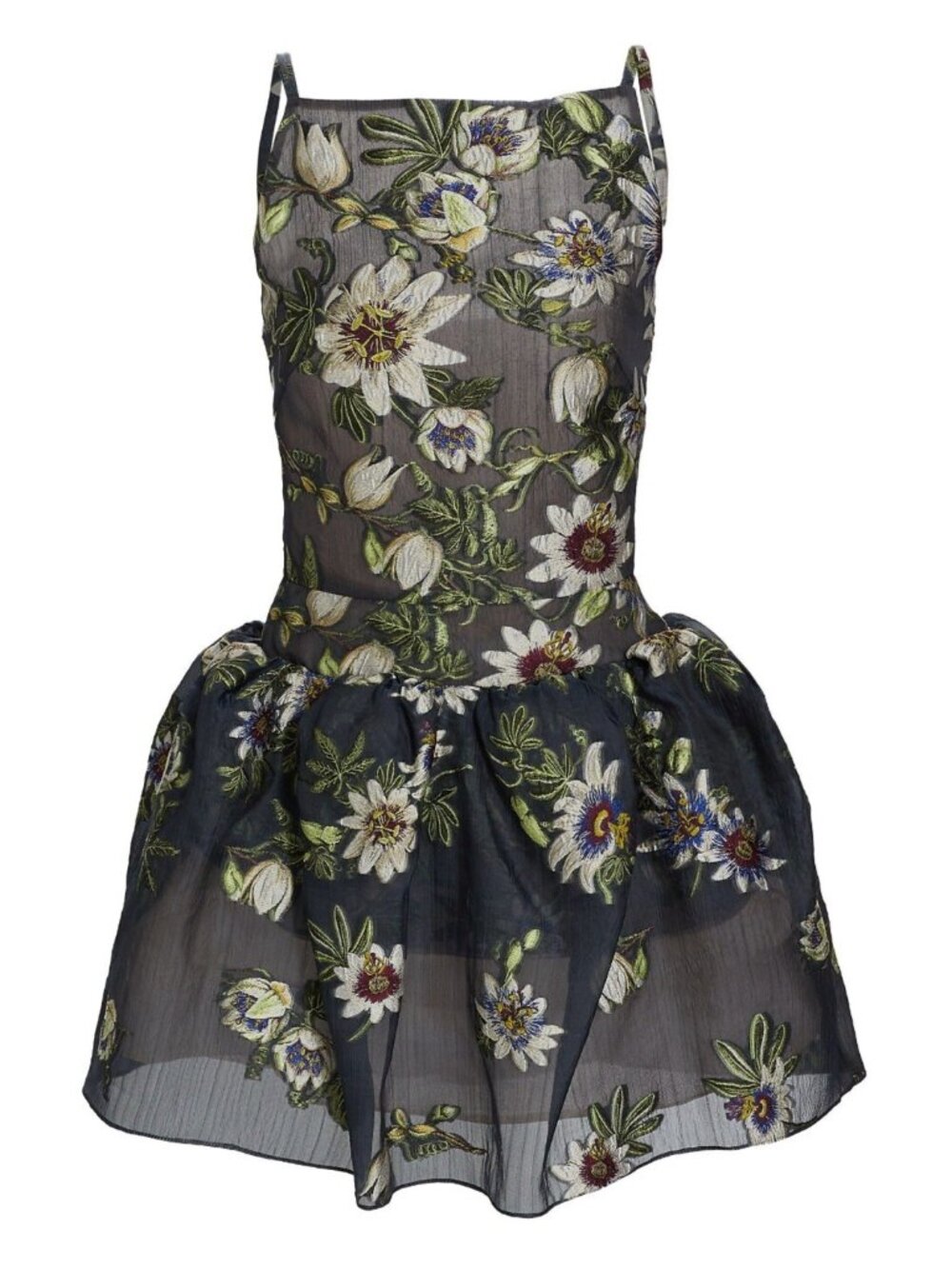 $6550 Oscar De La Renta Women's Floral Embroidered Silk Blend Mini Dress Size 2 - Picture 4 of 7